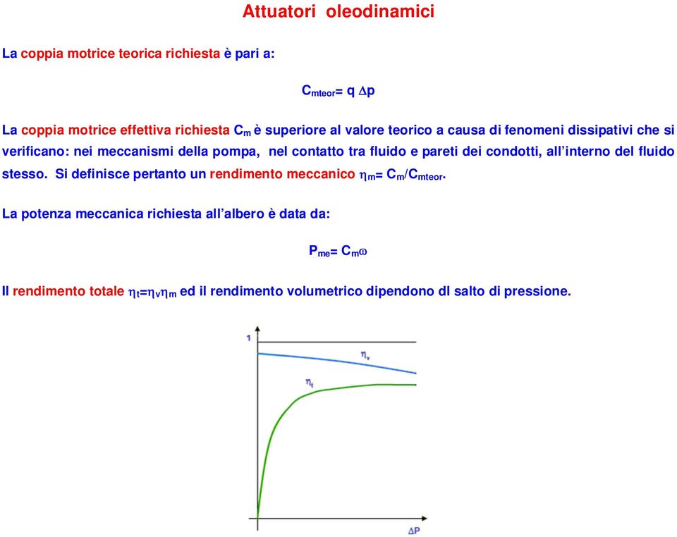 condotti, all interno del fluido stesso. Si definisce pertanto un rendimento meccanico η m = C m /C mteor.