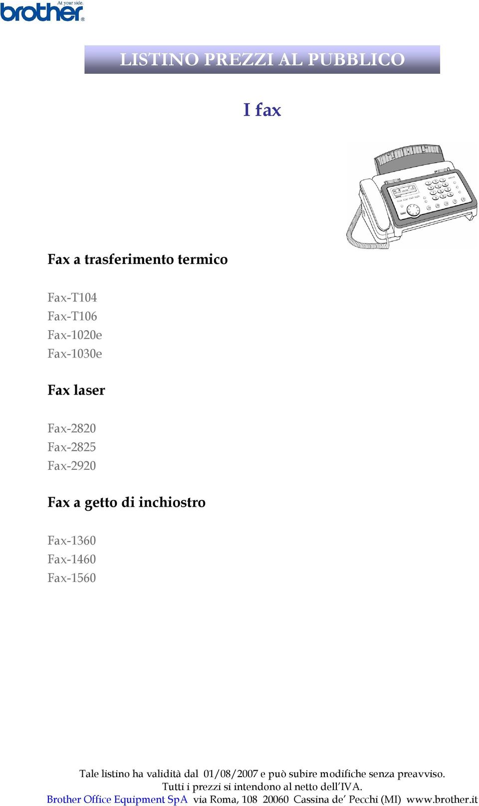 Fax-1020e Fax-1030e Fax laser Fax-2820