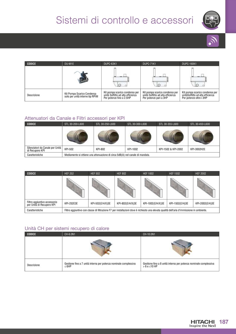 Canale e Filtri accessori per KPI CODICE STL 30-200-L600 STL 30-250-L600 STL 30-300-L600 STL 30-355-L600 STL 30-450-L600 Silenziatori da Canale per Unità di Recupero KPI Caratteristiche KPI-502