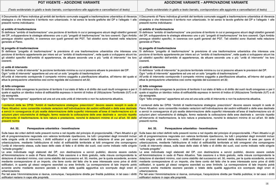 perseguono alcuni degli obiettivi generali del DP, sviluppandone le strategie attraverso uno o più progetti di trasformazione tra loro coerenti.