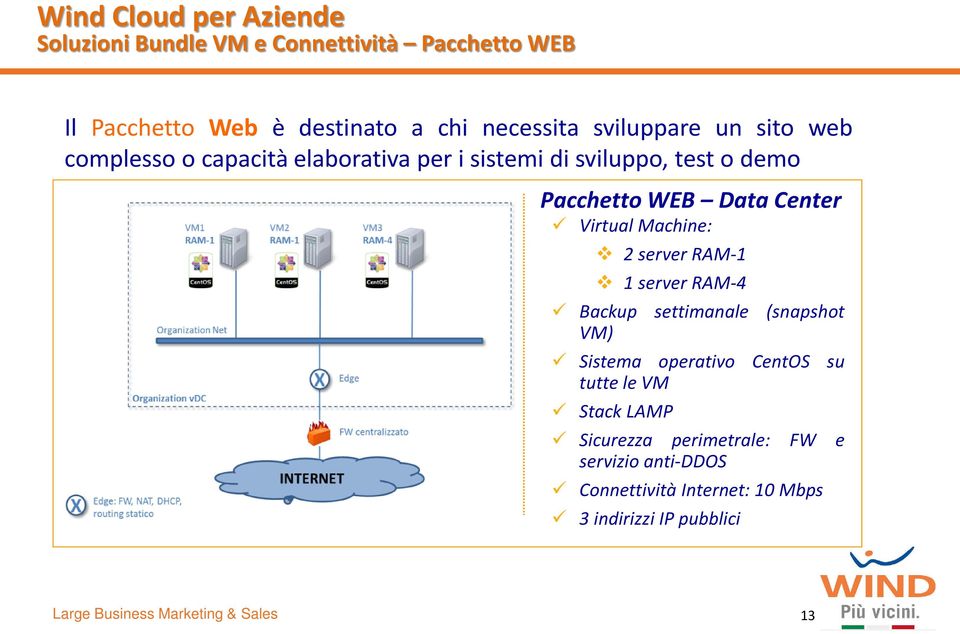 Virtual Machine: 2 server RAM-1 1 server RAM-4 Backup settimanale (snapshot VM) Sistema operativo CentOS su tutte le VM Stack