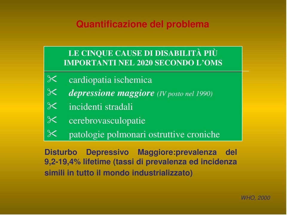 cerebrovasculopatie patologie polmonari ostruttive croniche Disturbo Depressivo