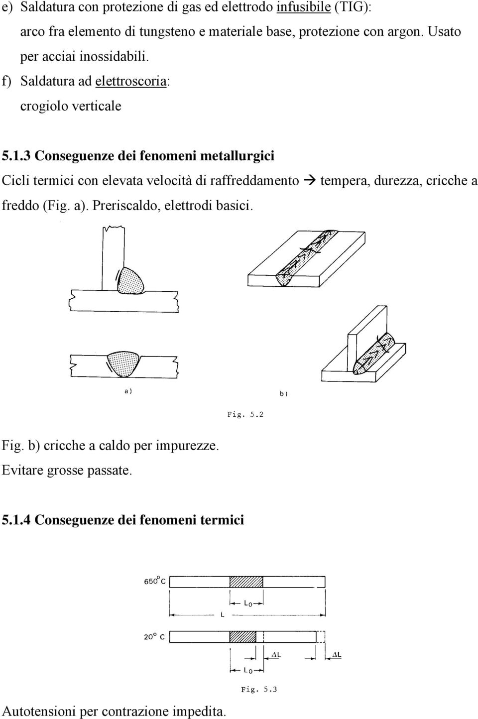 3 Conseguenze dei fenomeni metallurgici Cicli termici con elevata velocità di raffreddamento tempera, durezza, cricche a freddo (Fig.