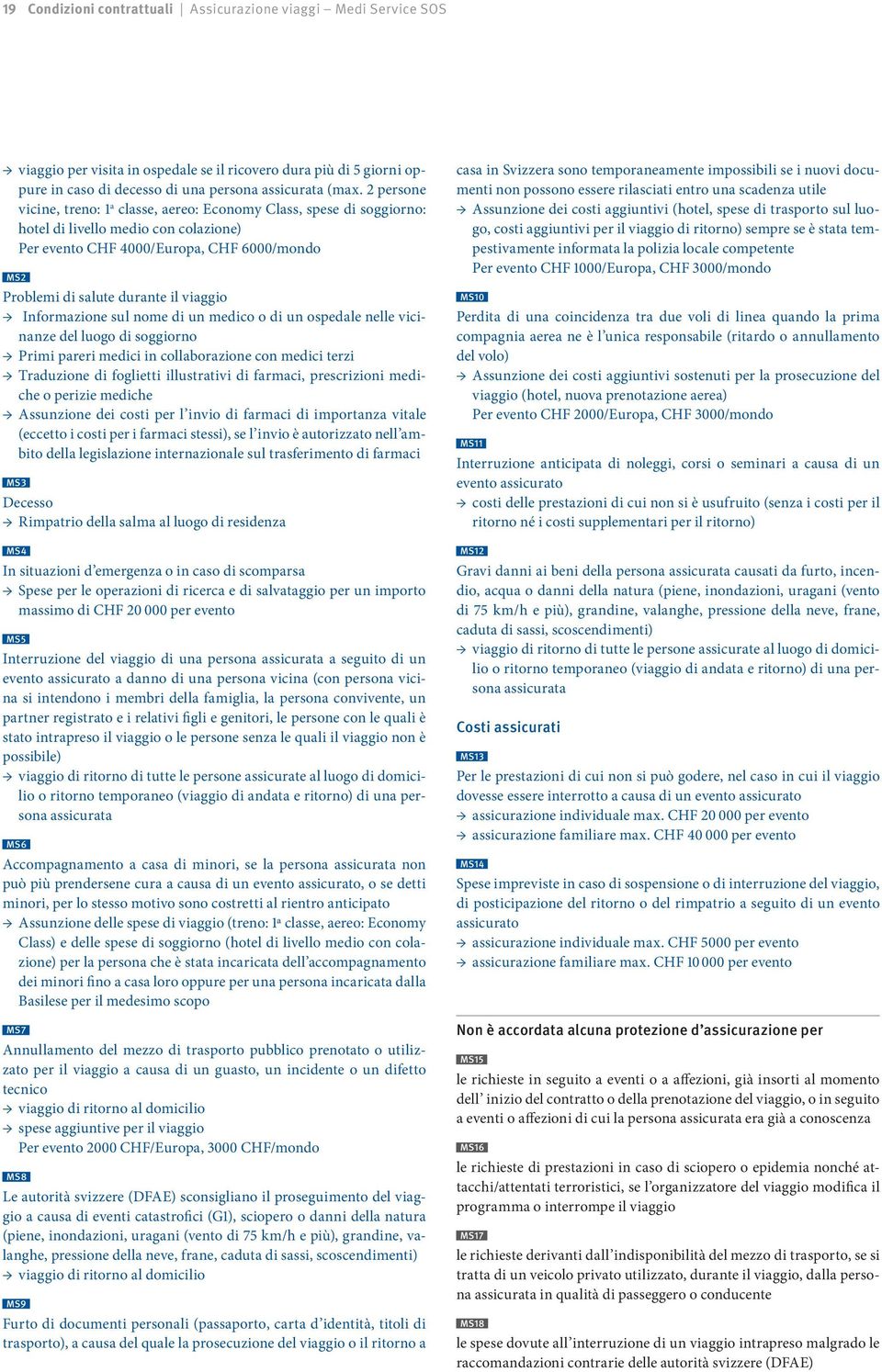 viaggio Informazione sul nome di un medico o di un ospedale nelle vicinanze del luogo di soggiorno Primi pareri medici in collaborazione con medici terzi Traduzione di foglietti illustrativi di