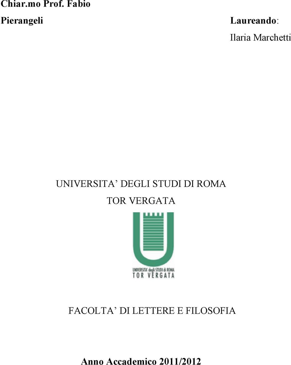 Marchetti UNIVERSITA DEGLI STUDI DI