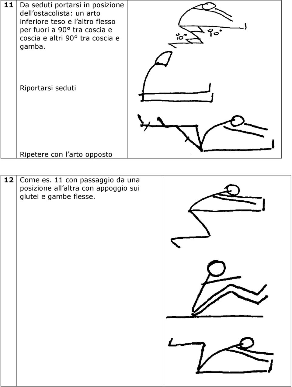 coscia e gamba. Riportarsi seduti Ripetere con l arto opposto 12 Come es.