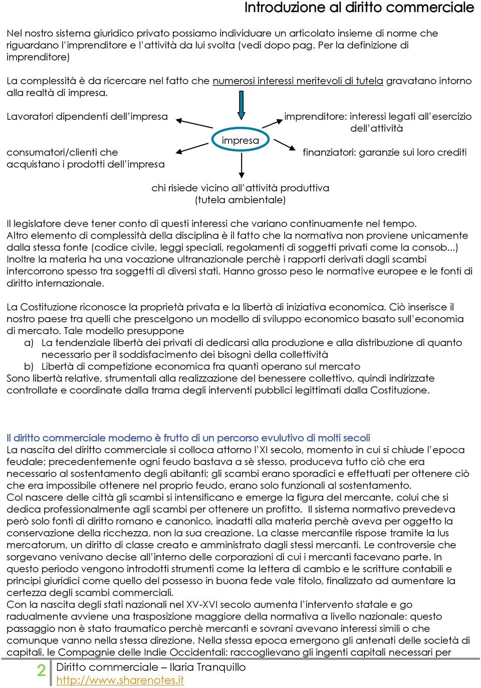 Lavoratori dipendenti dell impresa consumatori/clienti che acquistano i prodotti dell impresa impresa imprenditore: interessi legati all esercizio dell attività finanziatori: garanzie sui loro