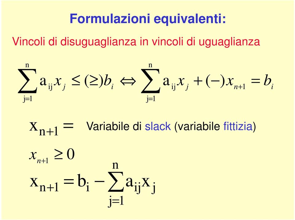 ) b a ( ) ij j i ij j n+ j= j= + = b i n + =