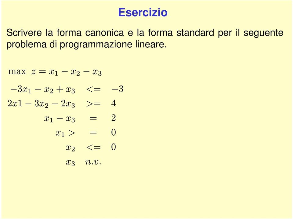 standard per il seguente