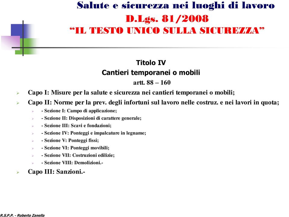 degli infortuni sul lavoro nelle costruz.