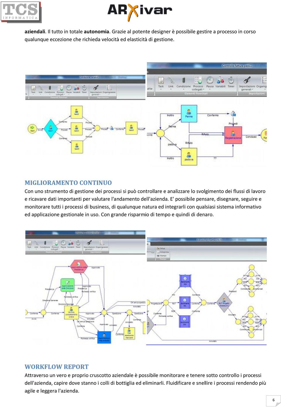 E' possibile pensare, disegnare, seguire e monitorare tutti i processi di business, di qualunque natura ed integrarli con qualsiasi sistema informativo ed applicazione gestionale in uso.