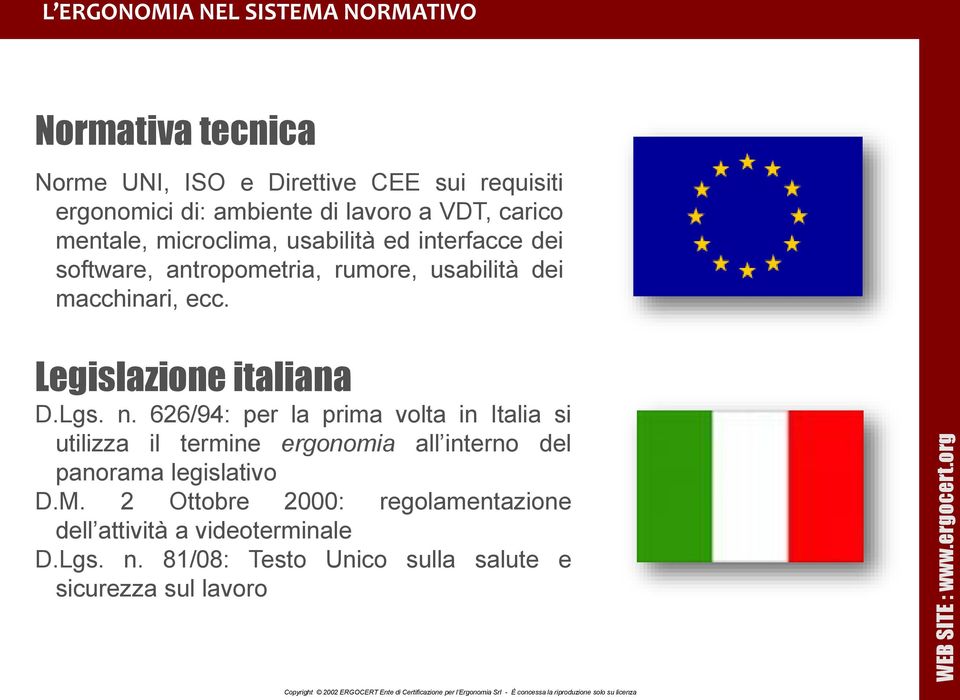 Legislazione italiana D.Lgs. n.