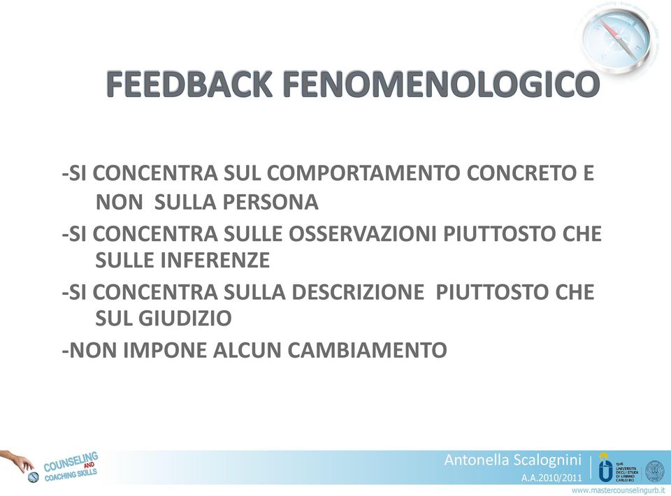 CHE SULLE INFERENZE -SI CONCENTRA SULLA DESCRIZIONE