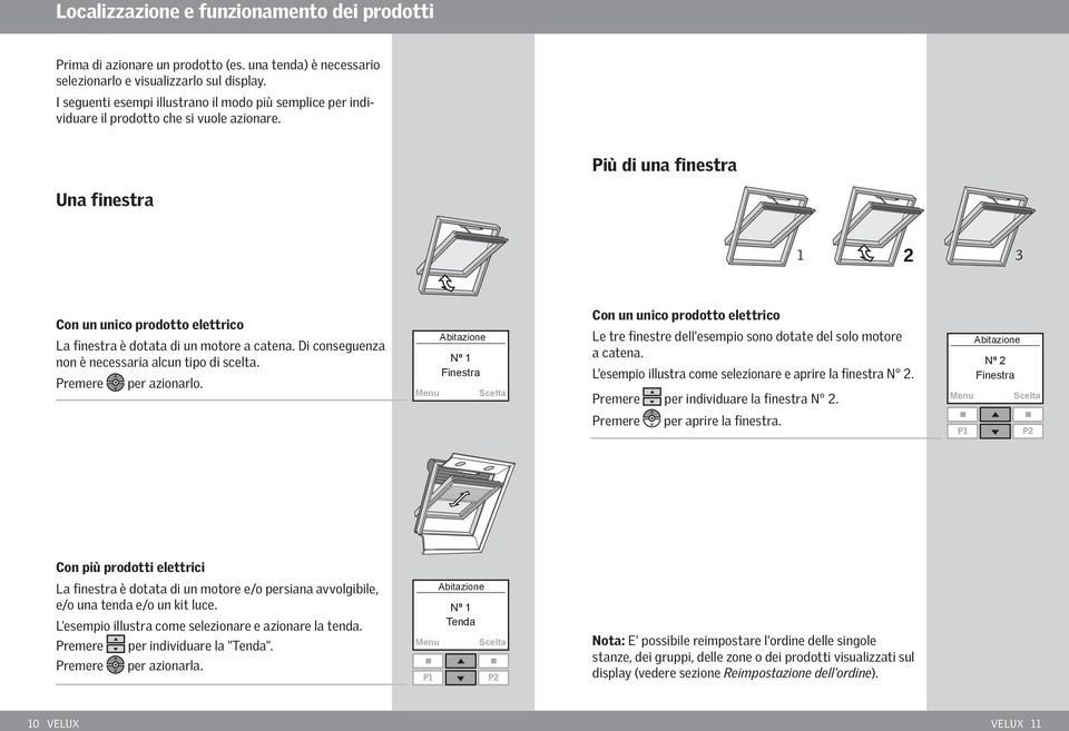 Più di una finestra Una finestra Con un unico prodotto elettrico La finestra è dotata di un motore a catena. Di conseguenza non è necessaria alcun tipo di scelta. Premere per azionarlo.