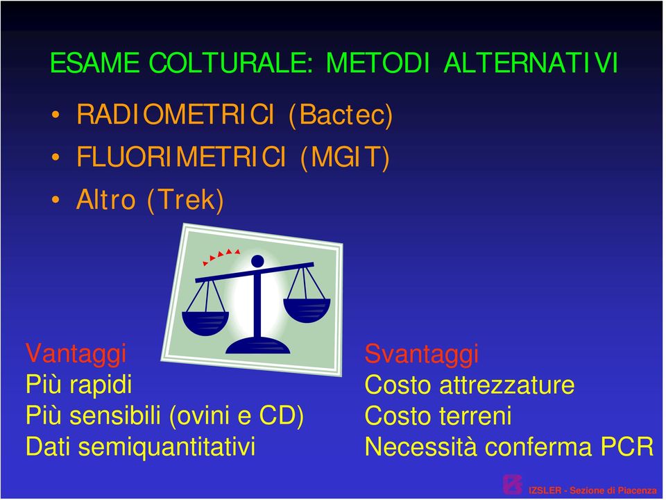 rapidi Più sensibili (ovini e CD) Dati semiquantitativi