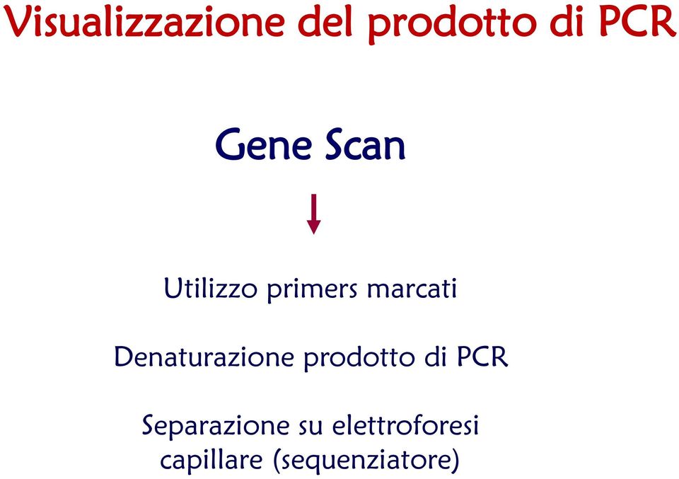Denaturazione prodotto di PCR