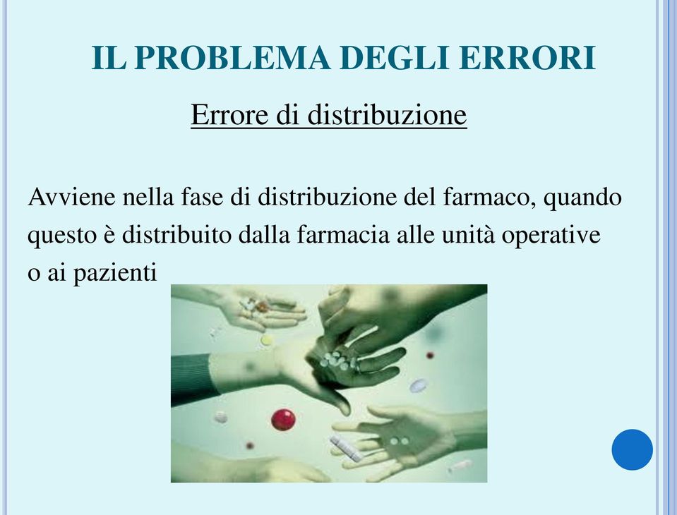 distribuzione del farmaco, quando questo è