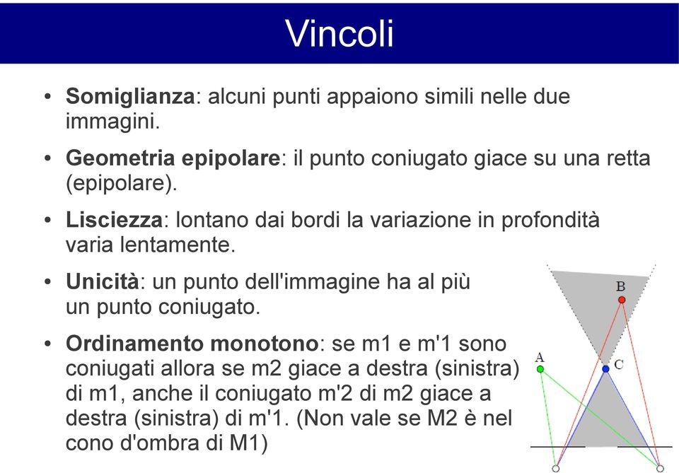 Lisciezza: lontano dai bordi la variazione in profondità varia lentamente.