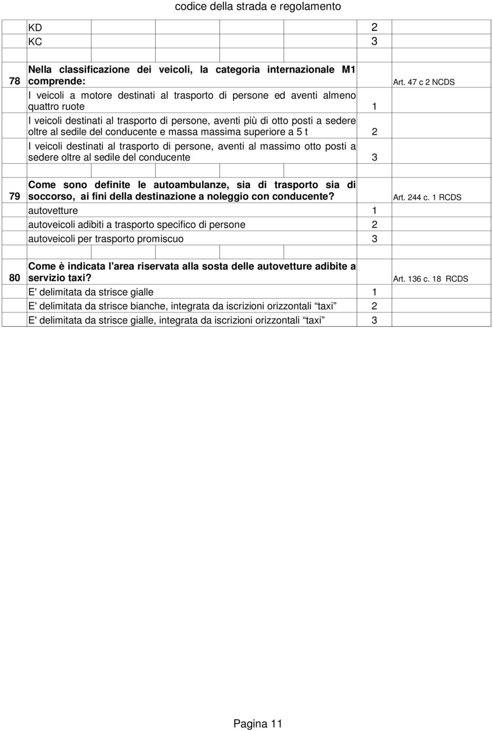 conducente e massa massima superiore a 5 t I veicoli destinati al trasporto di persone, aventi al massimo otto posti a sedere oltre al sedile del conducente Come sono definite le autoambulanze, sia