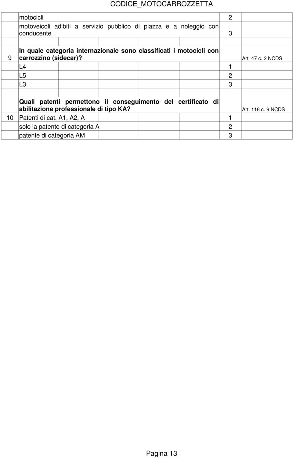 47 c. NCDS L4 L5 L Quali patenti permettono il conseguimento del certificato di abilitazione professionale