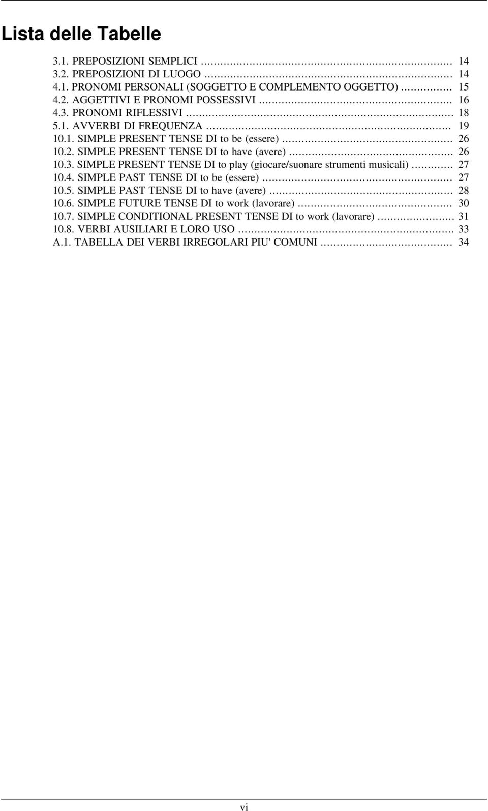 .. 27 10.4. SIMPLE PAST TENSE DI to be (essere)... 27 10.5. SIMPLE PAST TENSE DI to have (avere)... 28 10.6. SIMPLE FUTURE TENSE DI to work (lavorare)... 30 10.7. SIMPLE CONDITIONAL PRESENT TENSE DI to work (lavorare).