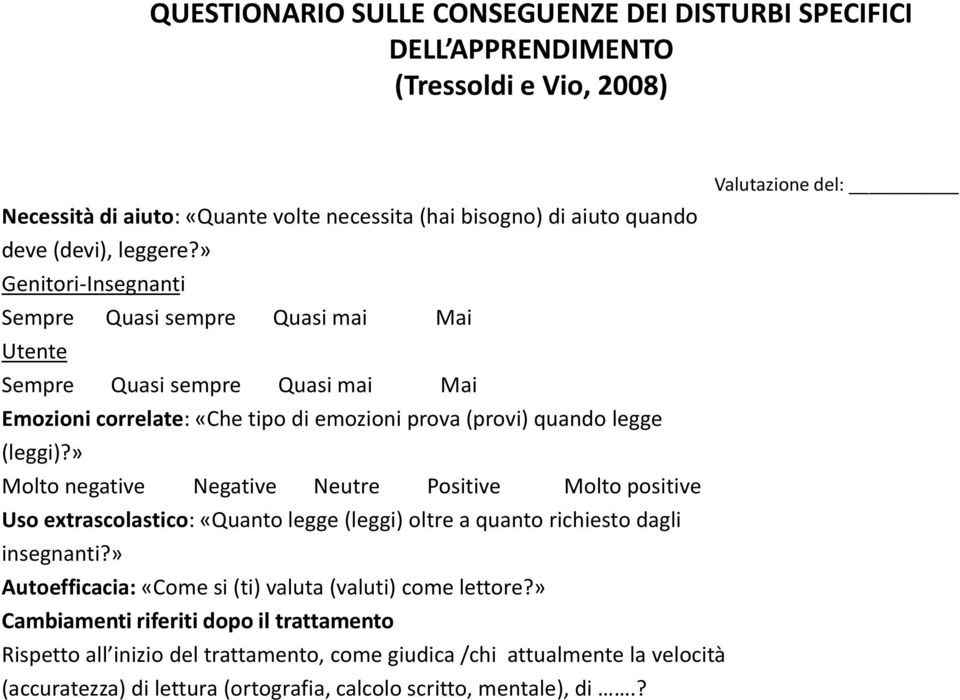 » Molto negative Negative Neutre Positive Molto positive Uso extrascolastico: «Quanto legge (leggi) oltre a quanto richiesto dagli insegnanti?