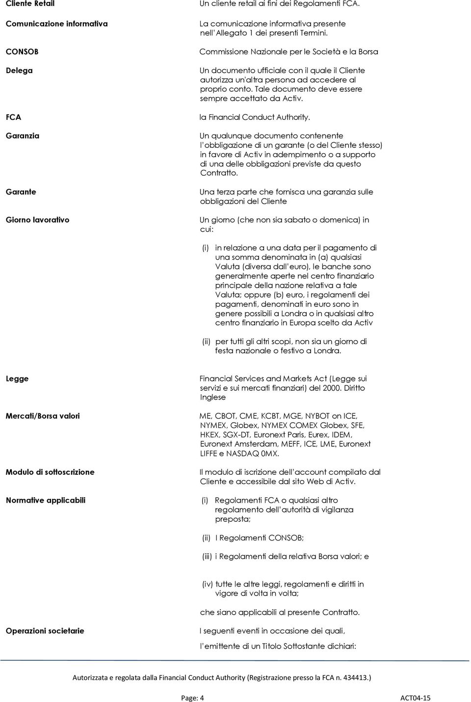 Commissione Nazionale per le Società e la Borsa Un documento ufficiale con il quale il Cliente autorizza un'altra persona ad accedere al proprio conto.