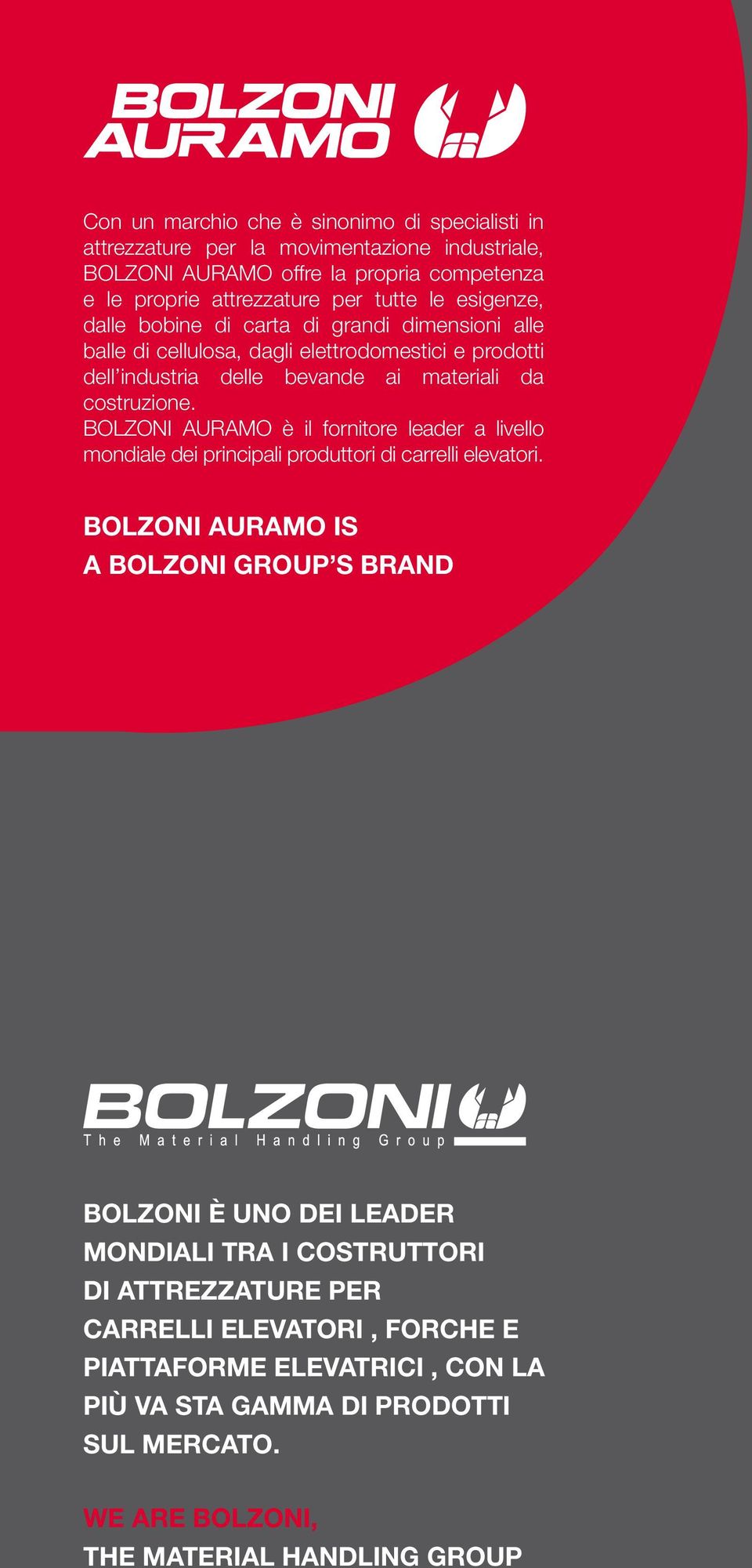 BOLZONI AURAMO è il fornitore leader a livello mondiale dei principali produttori di carrelli elevatori.