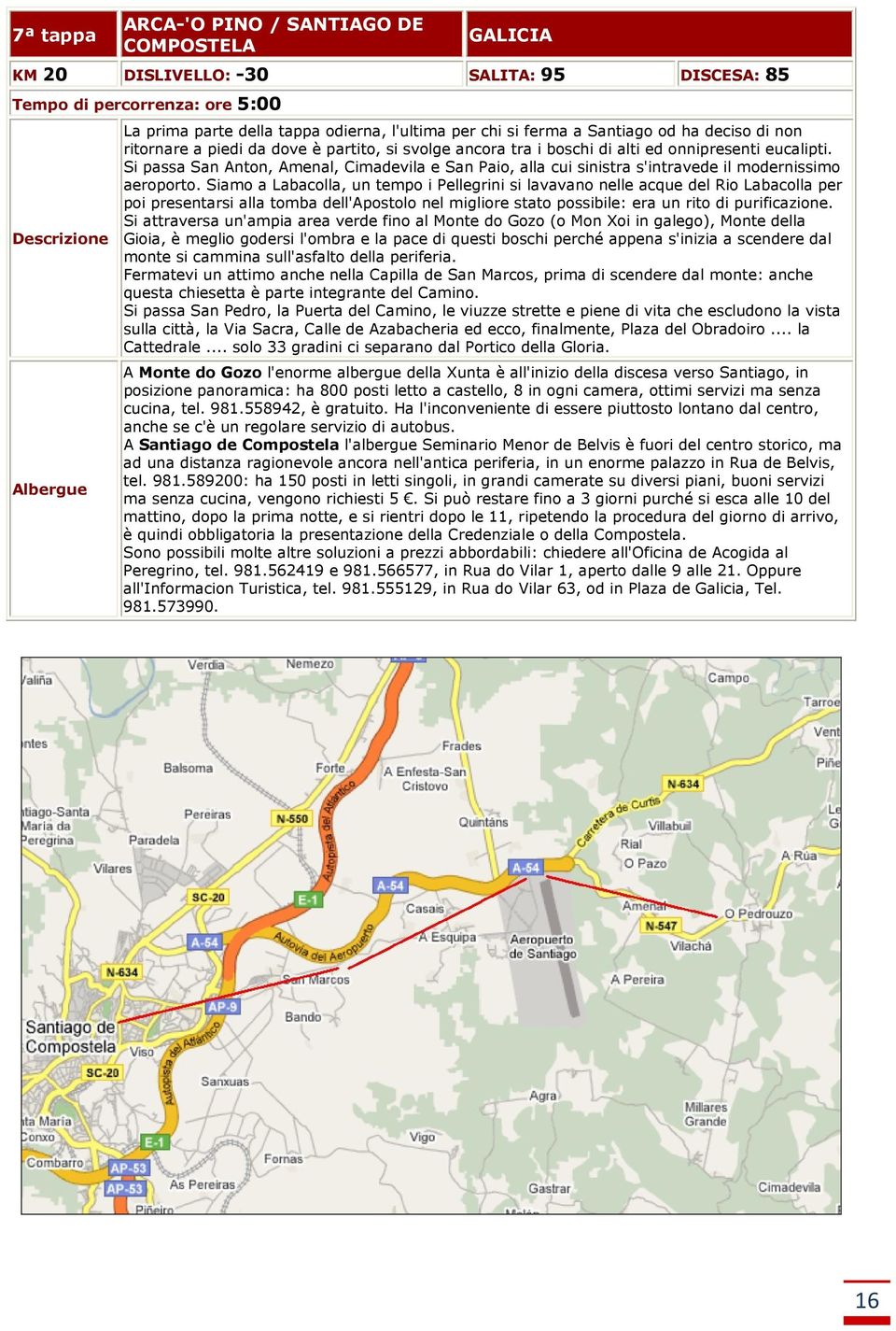 Si passa San Anton, Amenal, Cimadevila e San Paio, alla cui sinistra s'intravede il modernissimo aeroporto.