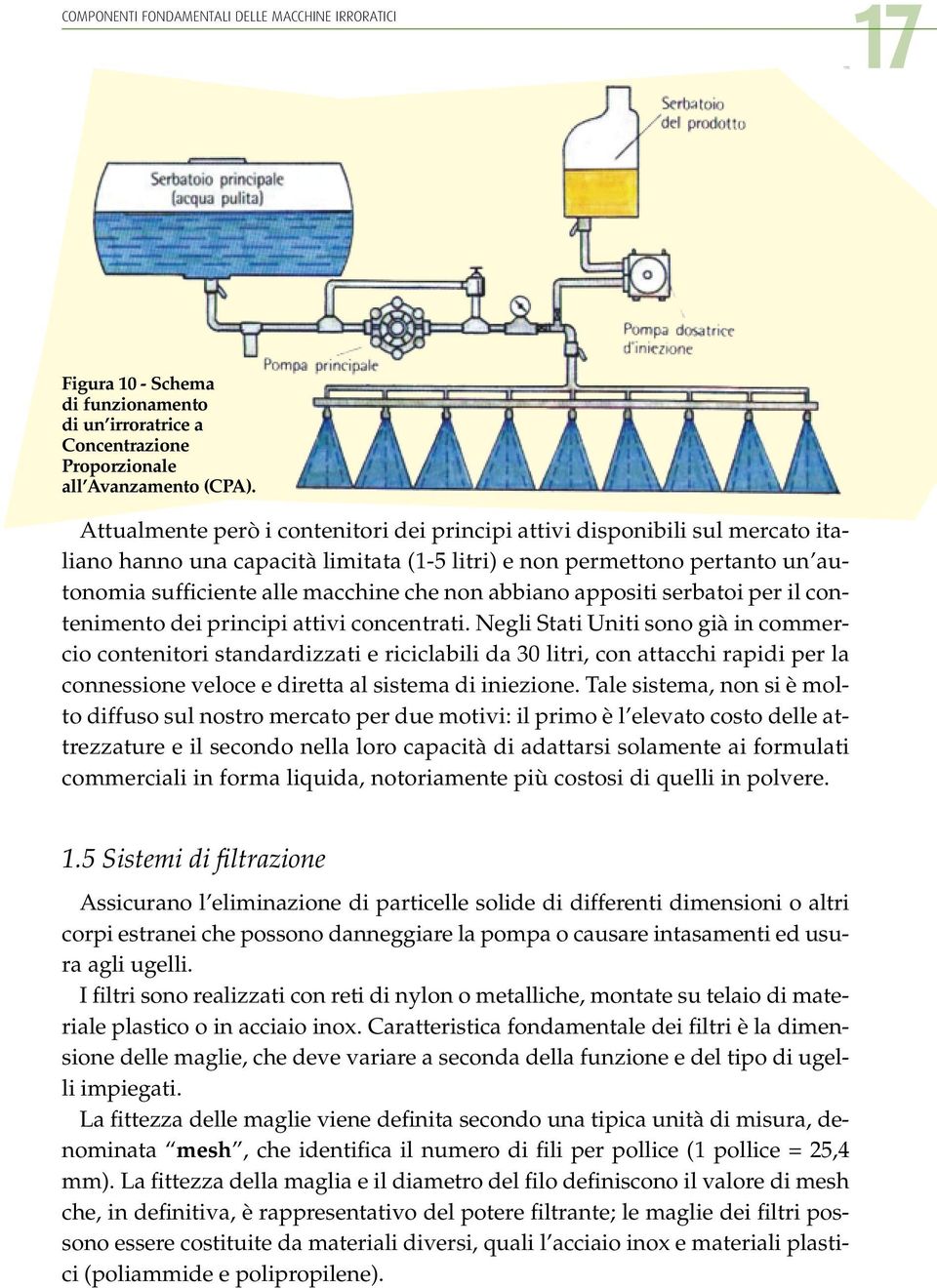 abbiano appositi serbatoi per il contenimento dei principi attivi concentrati.