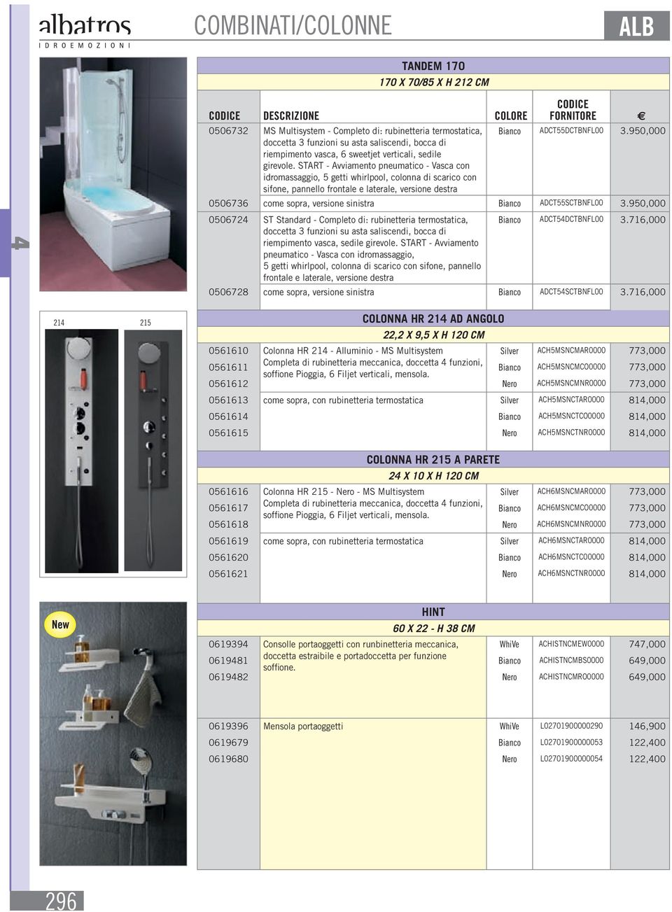 START - Avviamento pneumatico - Vasca con idromassaggio, 5 getti whirlpool, colonna di scarico con sifone, pannello frontale e laterale, versione destra 0506736 come sopra, versione sinistra Bianco