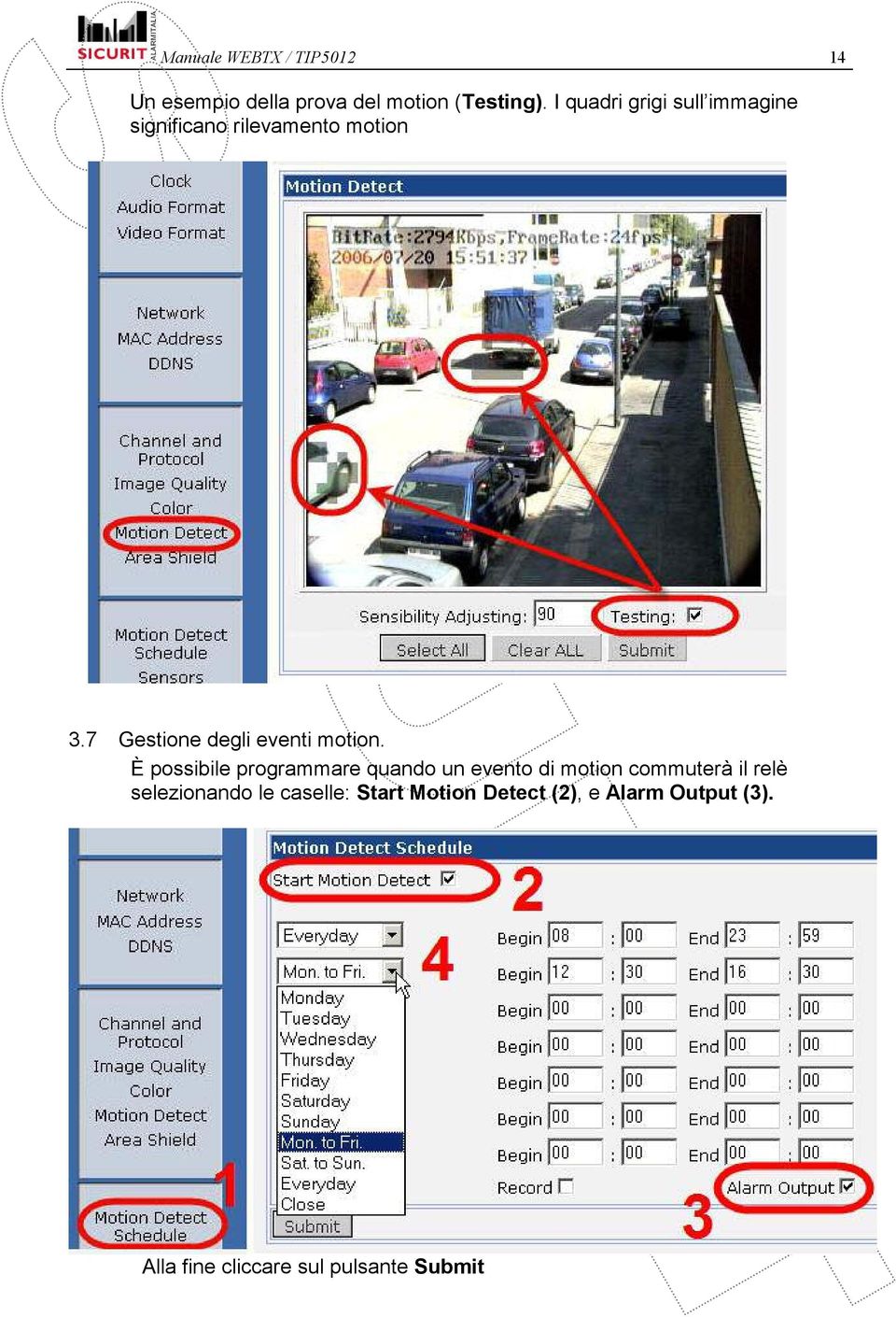 7 Gestione degli eventi motion.