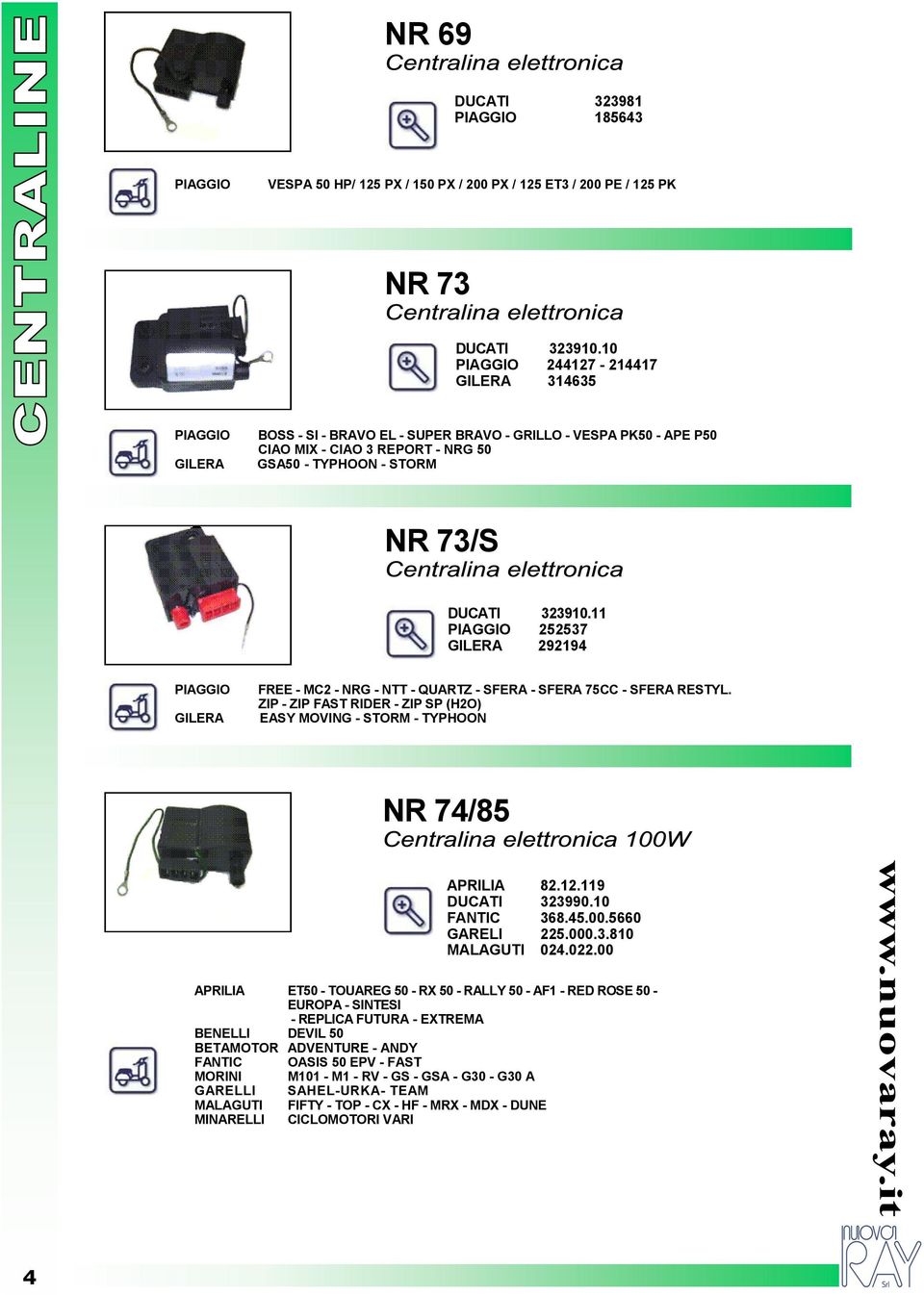 323910.11 PIAGGIO 252537 GILERA 292194 PIAGGIO GILERA FREE - MC2 - NRG - NTT - QUARTZ - SFERA - SFERA 75CC - SFERA RESTYL.