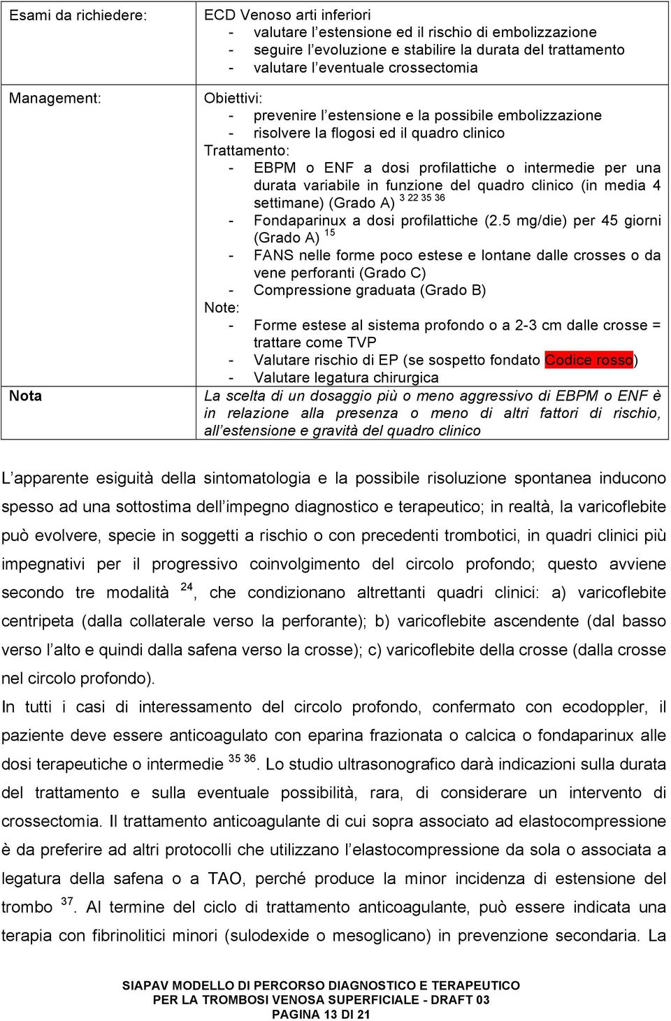 una durata variabile in funzione del quadro clinico (in media 4 3 22 35 36 settimane) (Grado A) - Fondaparinux a dosi profilattiche (2.