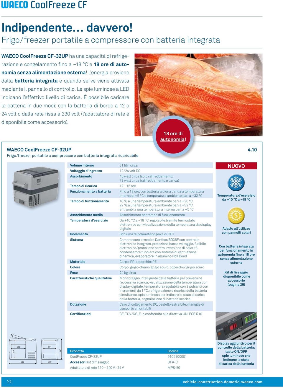 L energia proviene dalla batteria integrata e quando serve viene attivata mediante il pannello di controllo. Le spie luminose a LED indicano l effettivo livello di carica.