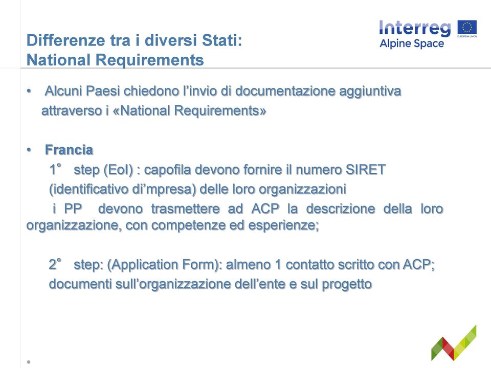 mpresa) delle loro organizzazioni i PP devono trasmettere ad ACP la descrizione della loro organizzazione, con competenze