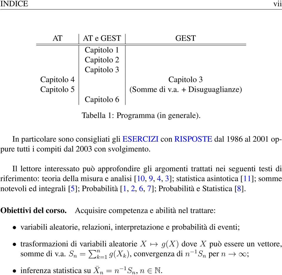 Il lettore interessato può approfondire gli argomenti trattati nei seguenti testi di riferimento: teoria della misura e analisi [10, 9, 4, 3]; statistica asintotica [11]; somme notevoli ed integrali