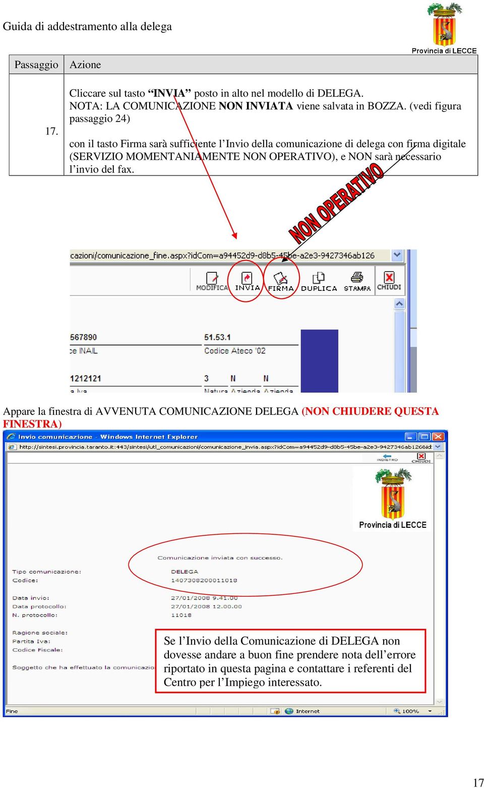 OPERATIVO), e NON sarà necessario l invio del fax.