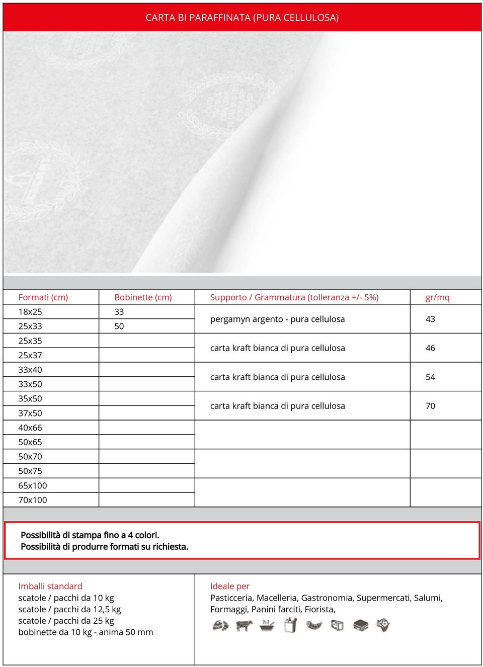 37x50 carta kraft bianca di pura cellulosa 70 40x66 50x65 50x70 50x75 65x100 70x100 scatole / pacchi da 10 kg scatole / pacchi da 12,5 kg