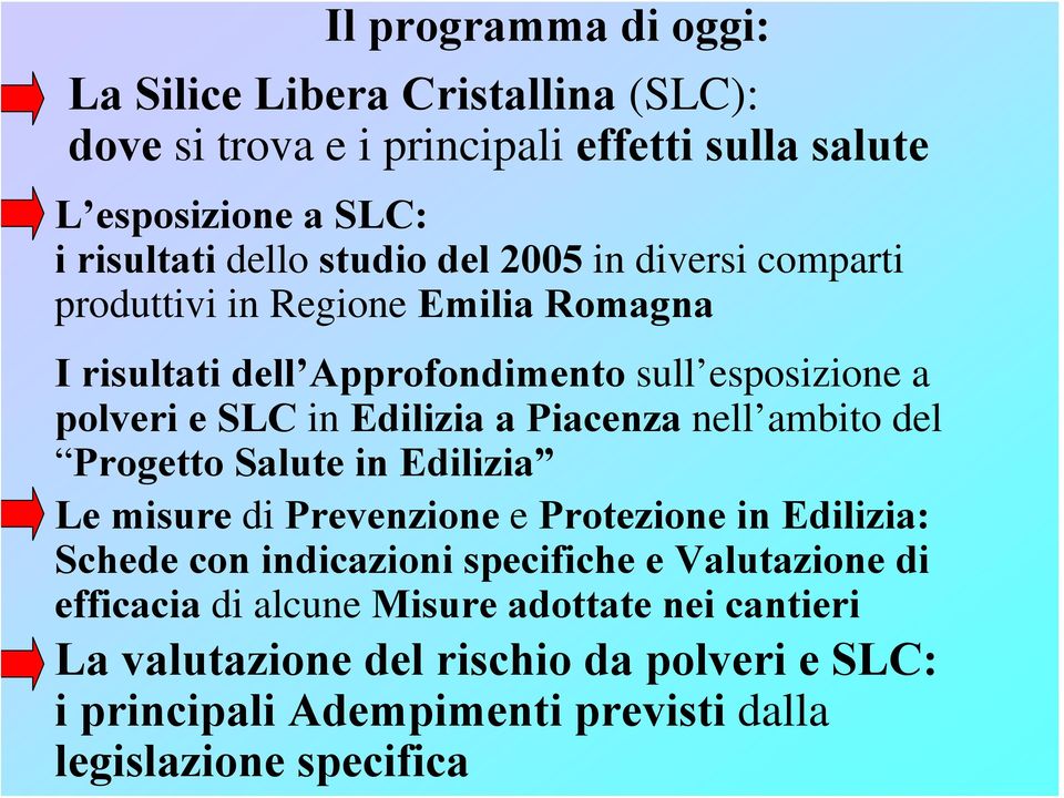 Piacenza nell ambito del Progetto Salute in Edilizia Le misure di Prevenzione e Protezione in Edilizia: Schede con indicazioni specifiche e Valutazione