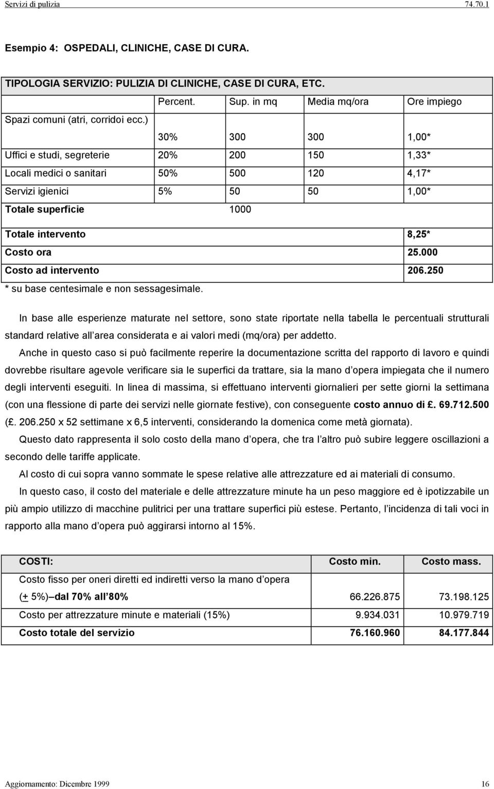 000 Costo ad intervento 206.250 * su base centesimale e non sessagesimale.