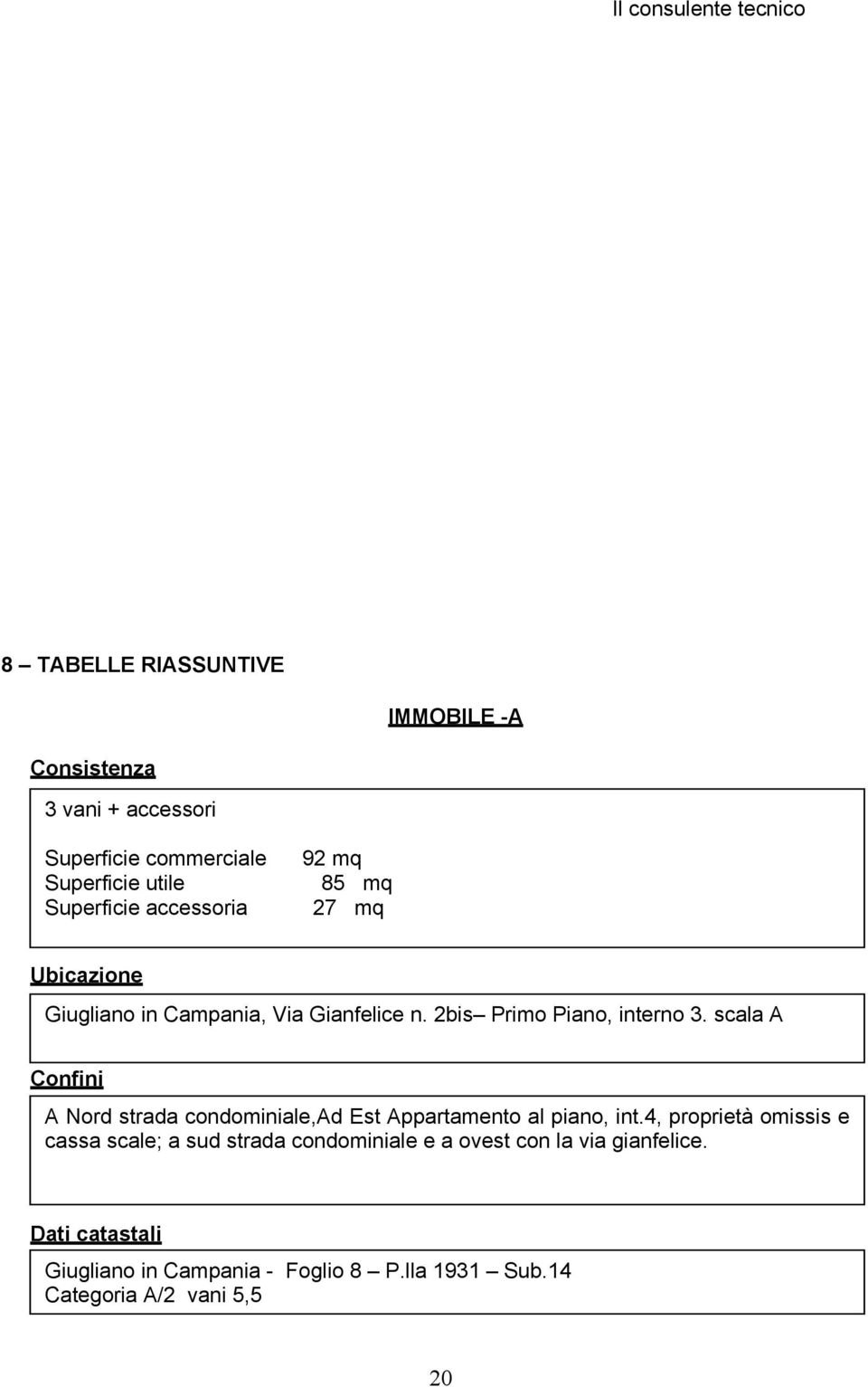 scala A Confini A Nord strada condominiale,ad Est Appartamento al piano, int.