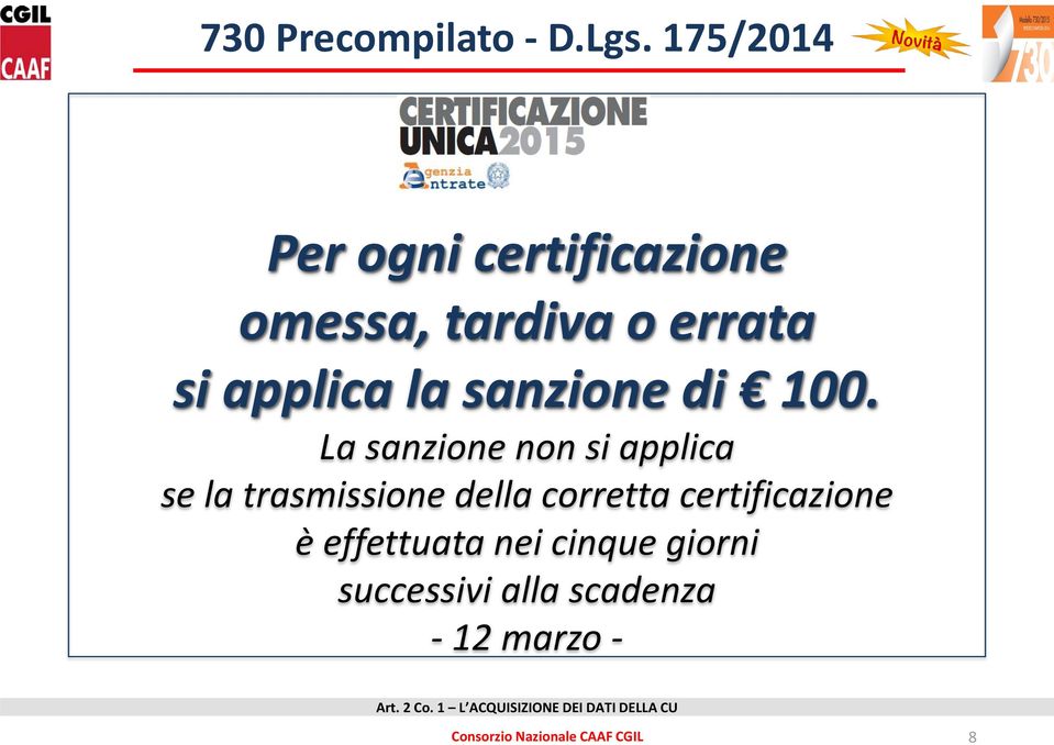 sanzione di 100.