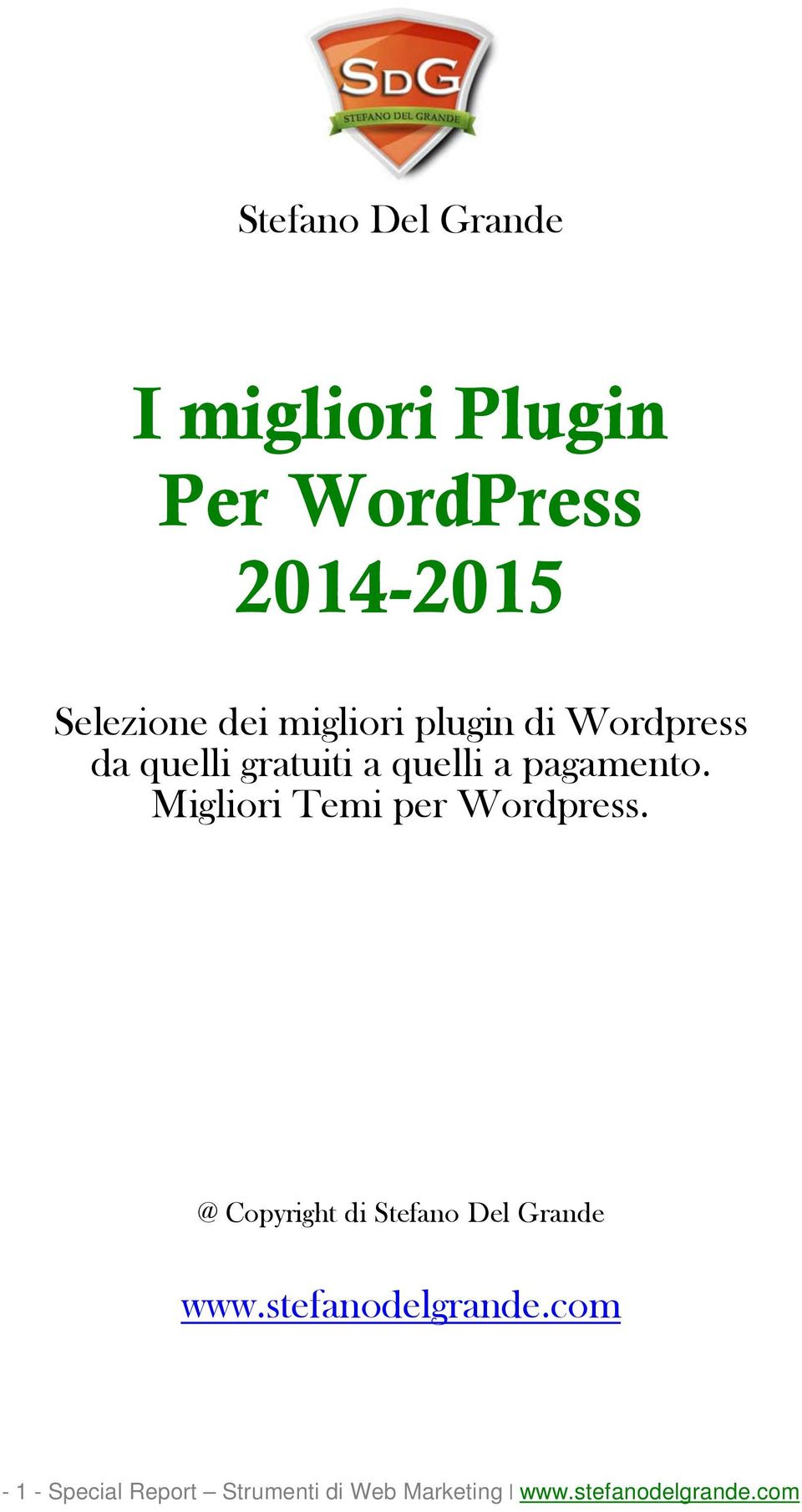 Migliori Temi per Wordpress. @ Copyright di Stefano Del Grande www.