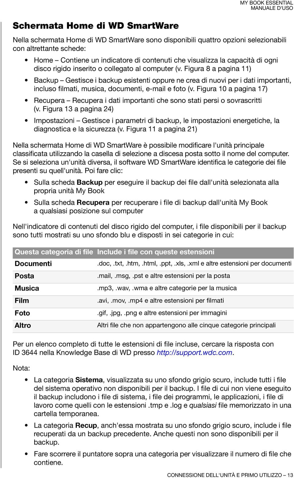 Figura 8 a pagina 11) Backup Gestisce i backup esistenti oppure ne crea di nuovi per i dati importanti, incluso filmati, musica, documenti, e-mail e foto (v.