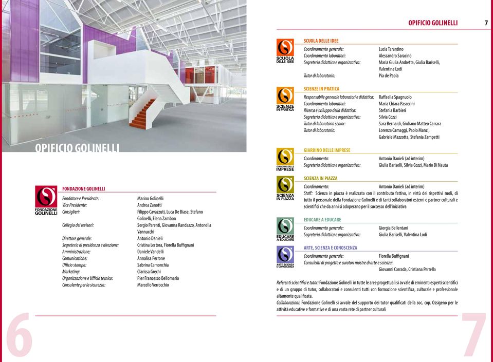 GIARDINO DELLE IMPRESE Coordinamento: Segreteria didattica e organizzativa: Lucia Tarantino Alessandro Saracino Maria Giulia Andretta, Giulia Bariselli, Valentina Lodi Pia de Paola Raffaella