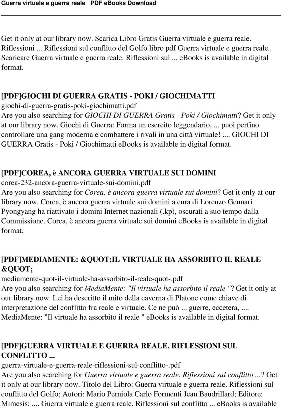 pdf Are you also searching for GIOCHI DI GUERRA Gratis - Poki / Giochimatti? Get it only at our library now. Giochi di Guerra: Forma un esercito leggendario,.