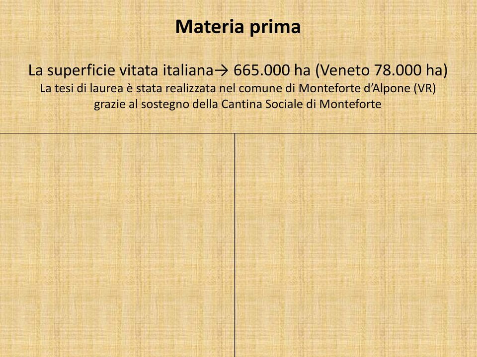 000 ha) La tesi di laurea è stata realizzata nel