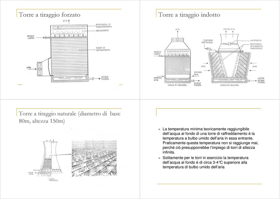 entrante. Praticamente questa temperatura non si raggiunge mai, perché ciò presupporrebbe l impiego di torri di altezza infinita.