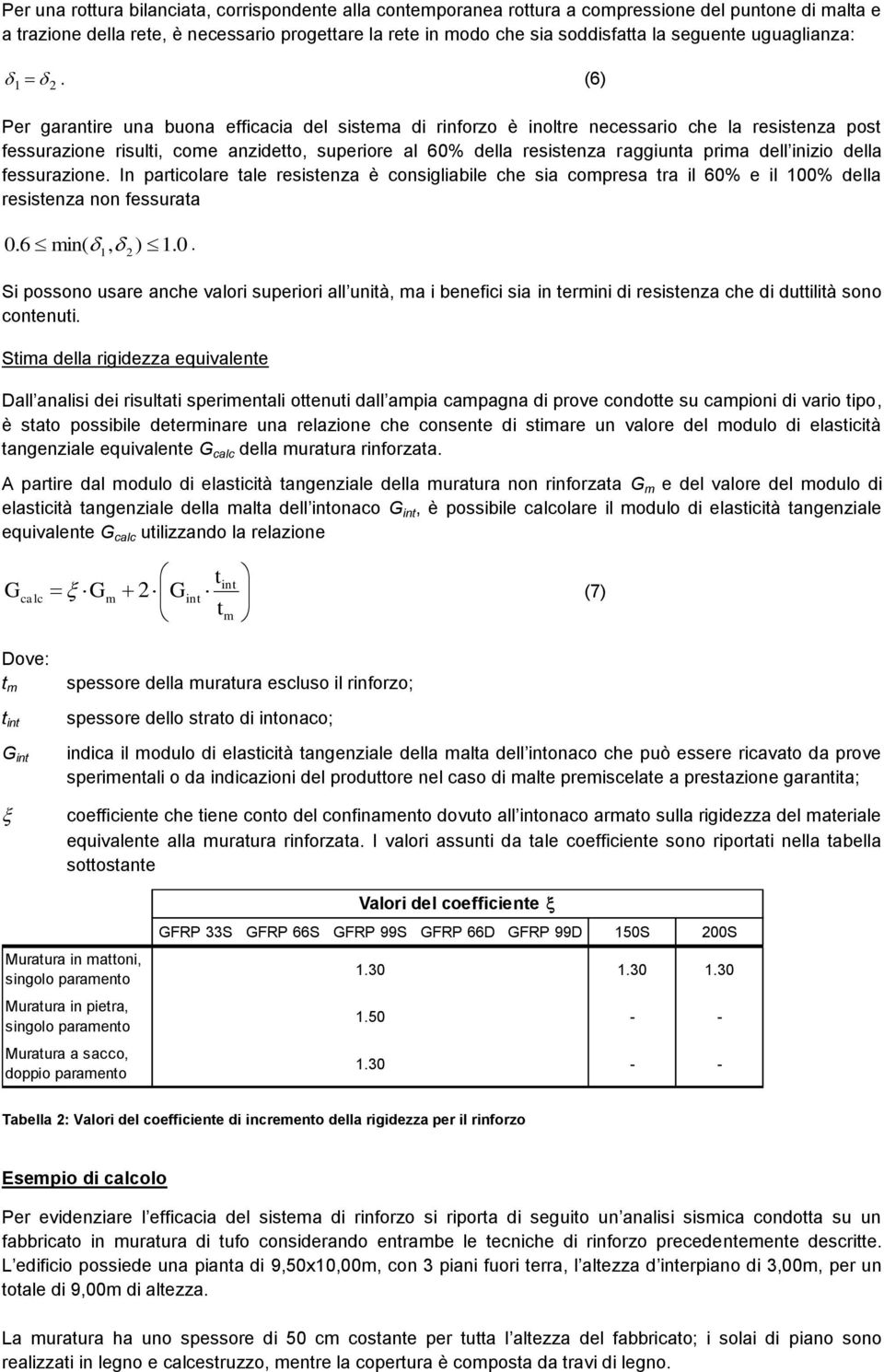 (6) Per garantire una buona efficacia del sistema di rinforzo è inoltre necessario che la resistenza post fessurazione risulti, come anzidetto, superiore al 60% della resistenza raggiunta prima dell